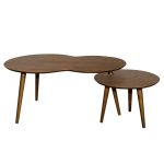 ROME Solid Wood Nest of Coffee Table-Walnut - Image 2
