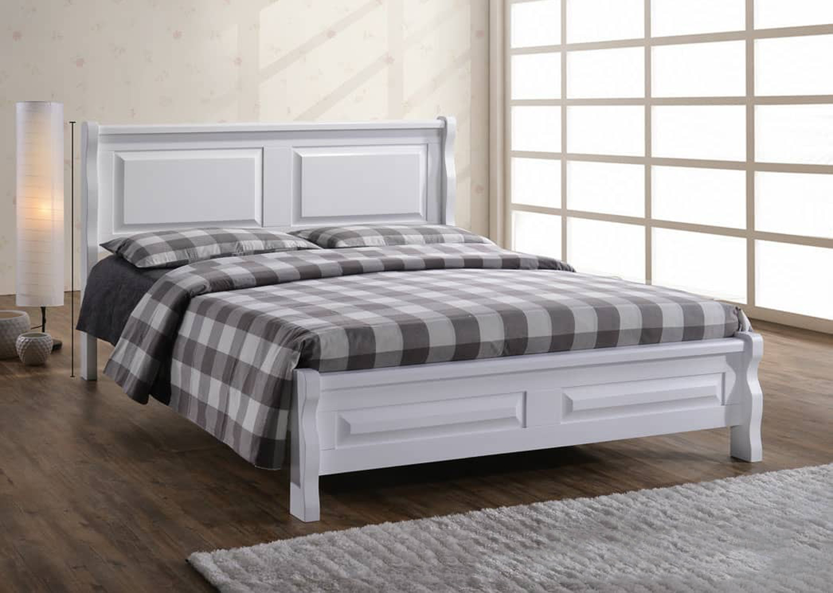 VICTORIA full solid wood queen size bed frame-White - FurnitureDirect ...