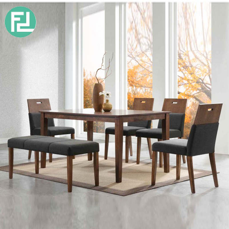 Roman 6 Seater Solid Wood Dining Set, Dining Room Table Made In Malaysia