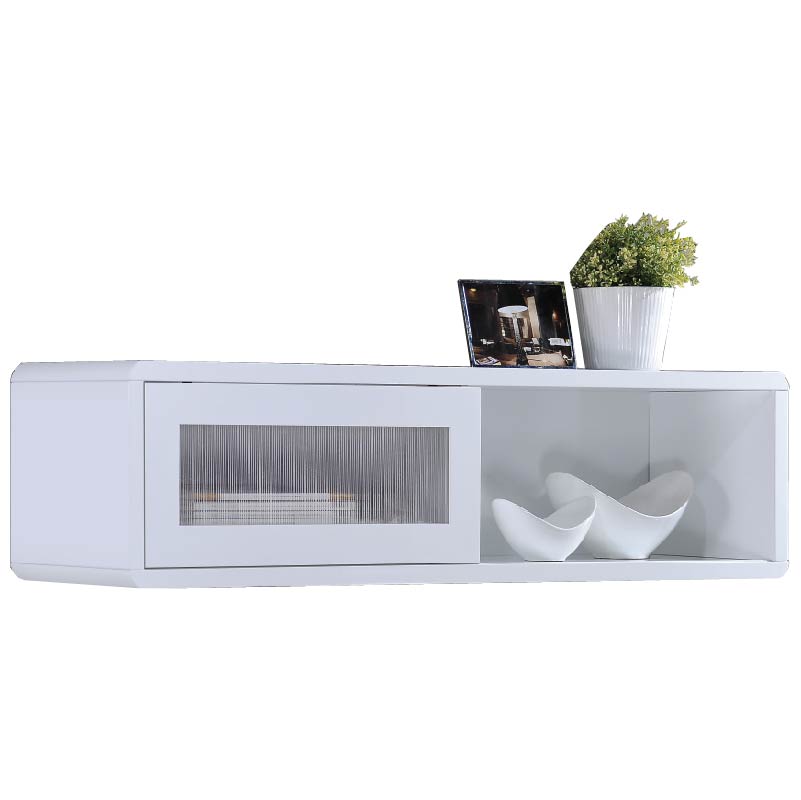 Lyon 4ft White Painted Hanging Tv Cabinet Storage Shelf White