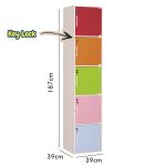 CODEY 5 Door Kids Storage Cabinet With Key Lock - Image 3