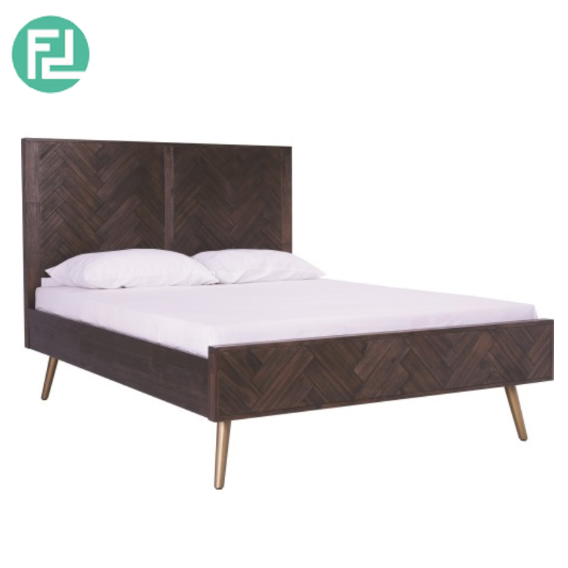 Selsey Solid Acacia Queen Size Bedframe, Acacia Wood Queen Bed