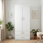 LIBERTY 2 Door 2 Drawer Wardrobe With Key Lock-Full white