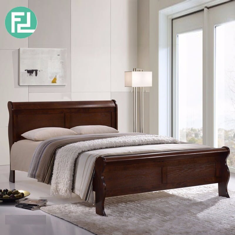 Florida Solid Wood Queen Size Bed Frame-Black Cherry -  Furnituredirect.Com.My