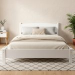 THOMAS Queen Size Wooden Bed Frame-White