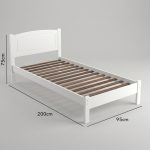 THOMAS Single Size Solid Wood Bed Frame-White - Image 3