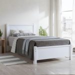 ALEXANDER Solid Wood Single Size Bed Frame-White
