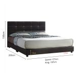 1001 Queen & King Size PU Divan Bed Frame-Dark Brown - Image 2