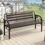 HAMIDA 3 Seater Outdoor Bench Chair-Antique Brown