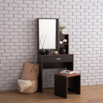 KEARNY Dressing Table With Stool-Capuccino