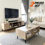 [Package] EDMOND 6 Feet 2 In 1 Living Set-Sonoma Oak