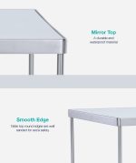 CAMEO 120cm Mirror Top Coffee Table-Silver - Image 7