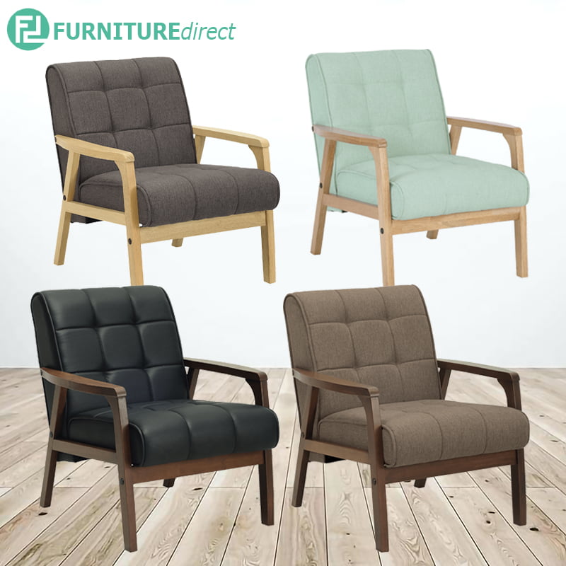 Tucson 1 Seater Solid Wood Frame Sofa 4 Colors Furnituredirect
