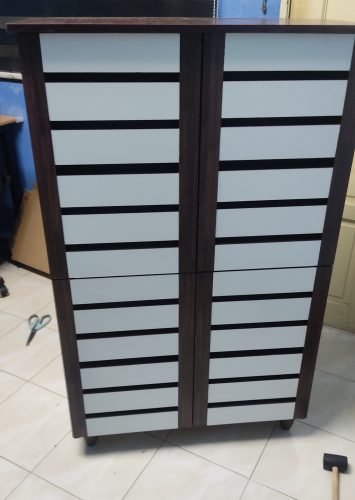 ENYA 4 door high shoe rack cabinet - Dirty Oak photo review
