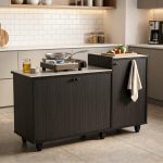 FREY Tile Top Kitchen Gas Cabinet-Cappuccino