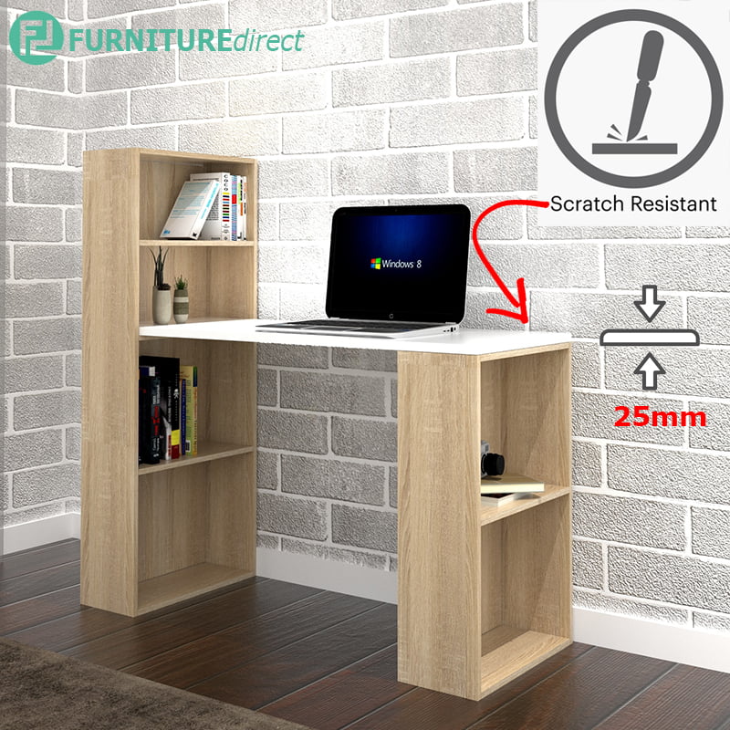 Clearance Visby 4 Feet Space Saver Study Desk With Bookcase Furnituredirect Com My