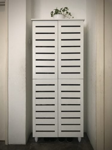 BELLA 4 Door High Wooden Shoe Cabinet-White photo review
