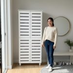 BELLA 4 Door High Wooden Shoe Cabinet-White