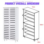 BELLA 4 Door High Wooden Shoe Cabinet-White - Image 3