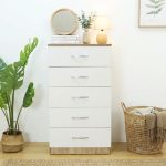 ESCOT 5 Drawer Chest-White+Oak - Image 2