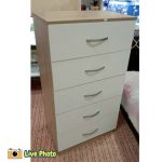 ESCOT 5 Drawer Chest-White+Oak - Image 9
