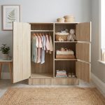 BARRY 4 Door Children Wardrobe With Key Lock-Oak - Image 4