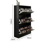 PHILIP 3 Flip Door Shoe Cabinet-Wenge - Image 3