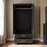 LIBERTY 2 Door 2 Drawer Wardrobe With Key Lock-Wenge - Image 2