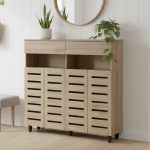 DOTA 4 Door Shoe Cabinet-Oak