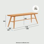 MARRIM 120cm Wooden Bench Chair-Natural - Image 7