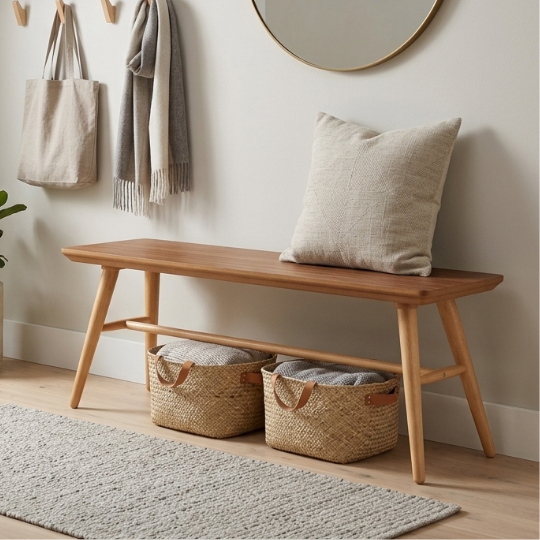 2309323 MARRIM- (1) MARRIM 120cm Wooden Bench Chair-Natural - Image 1