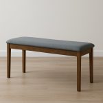 FENDI Solid Wood Bench Chair With Cushion Seat-Natural White - Image 3