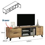 FLEXI 160cm TV Cabinet-Wotan Oak - Image 3