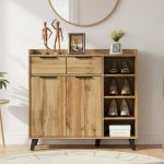 FLEXI 100cm 2 Door 2 Drawer Shoe Cabinet-Wotan Oak