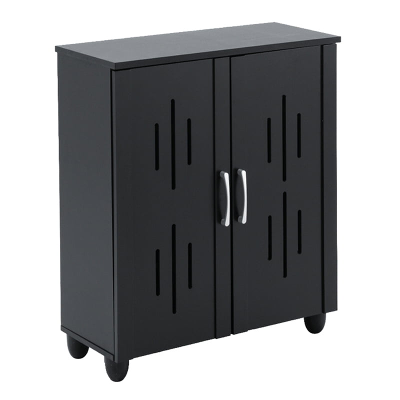 HASTING 2 Door Shoe Cabinet Black FurnitureDirect .my