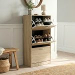 PHILIP Space Saver 3 Door Shoe Cabinet-Oak - Image 2