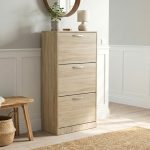 PHILIP Space Saver 3 Door Shoe Cabinet-Oak