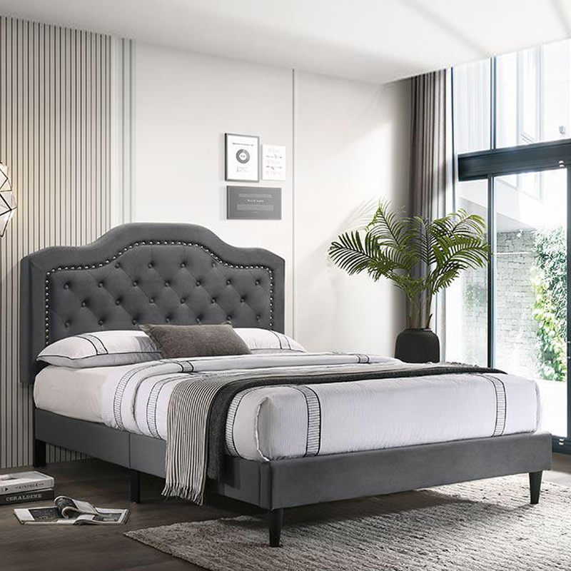 Fabric bed frame queen store