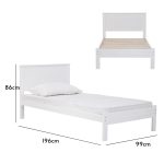 BRANDI Solid Wood Single Size Bed Frame-White - Image 5