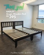 HADLEY Solid Wood Single Size Bed Frame - Image 5