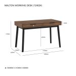 MALTON 120cm 2 Drawer Study Desk-Cocoa - Image 8