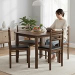 WALD 4 Seater Solid Wood Dining Set-Cappucino