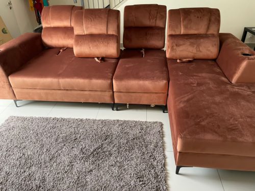 Custom Made- CARRIE 4 seater L shaped sofa with adjustable back rest photo review