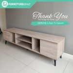 EDMOND 6 Feet TV Cabinet-Oak - Image 2