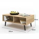 EDMOND 120cm Coffee Table-Oak - Image 4