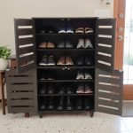 BONTON 4 Door Shoe Cabinet-Wenge - Image 5