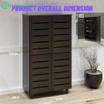 BONTON 4 Door Shoe Cabinet-Wenge - Image 4