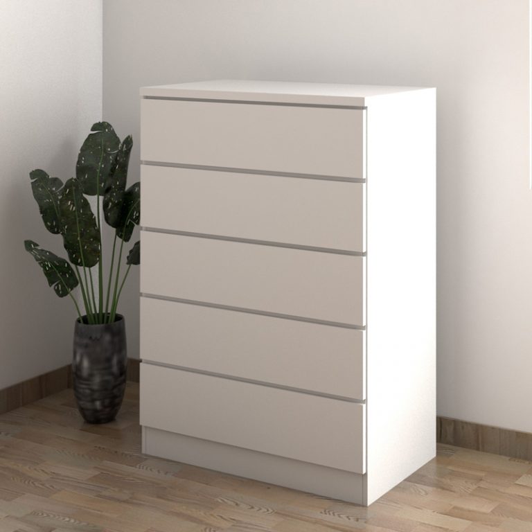 AISHA 5 drawer chest- white - FurnitureDirect.com.my