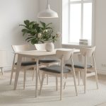 HINO Solid Wood 4 Seater Dining Set-White Wash