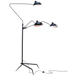 Mantis Triple Light Matt Black Aluminium+Steel Floor Lamp - Image 2